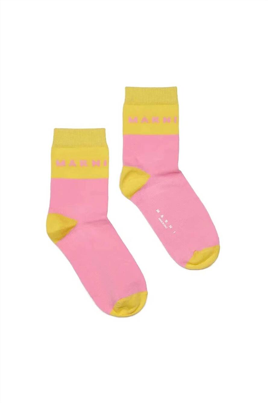 NEW MARNI kids' color block socks in pink